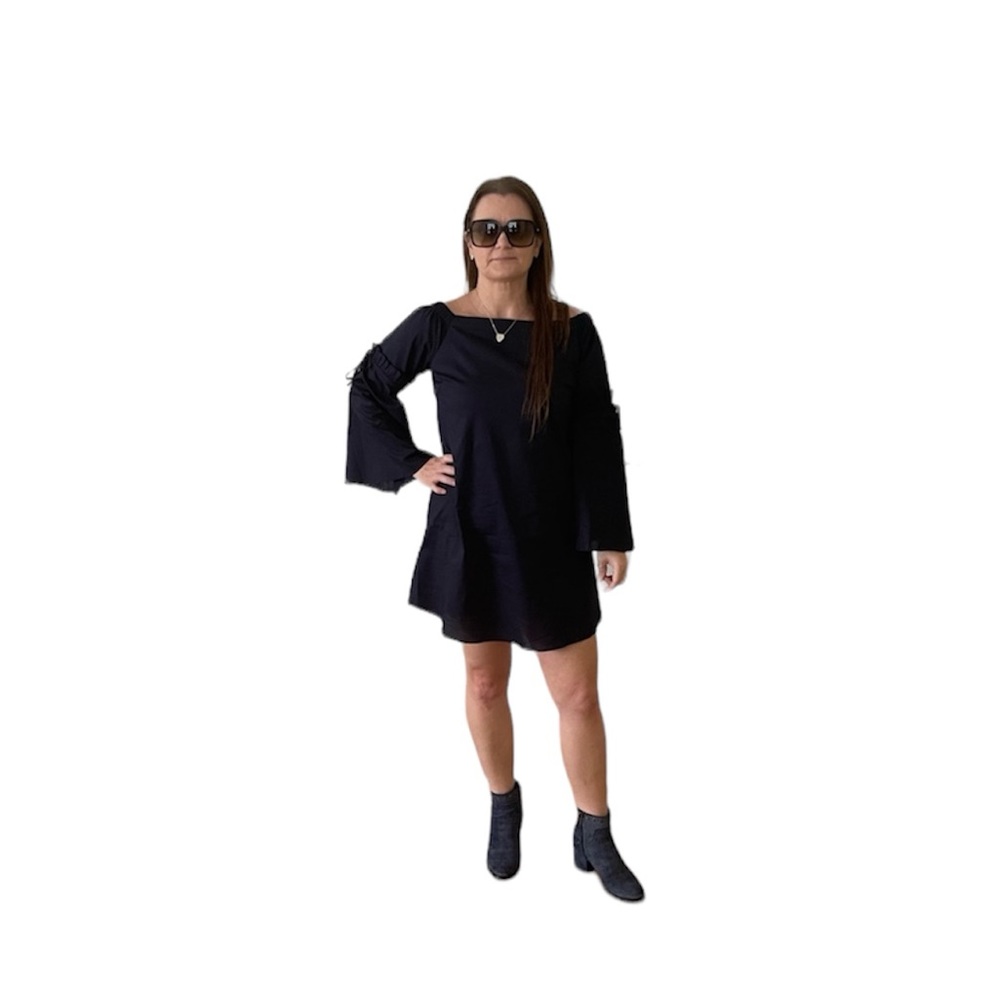 Navy 70s style dress sizes XS, S, M, L available - Picture 2 of 4